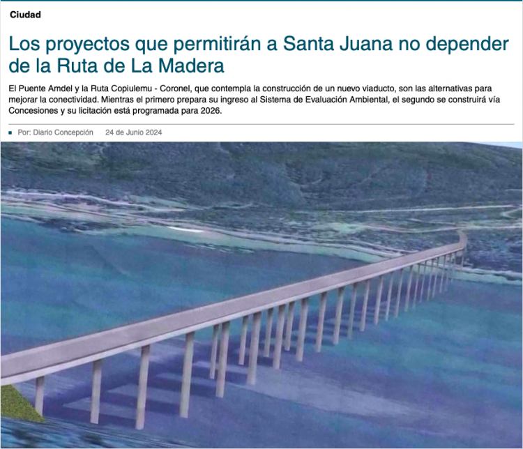 Diario Concepción | Los proyectos que permitirán a Santa Juana no depender de la Ruta de La Madera