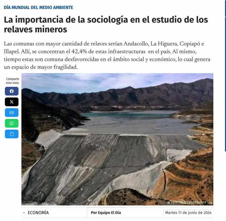 Diario El Día | La importancia de la sociología en el estudio de los relaves mineros