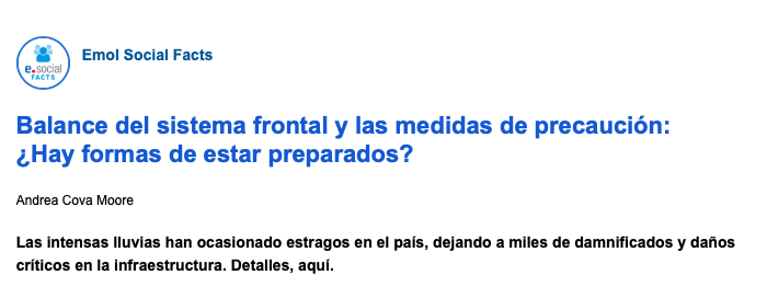EMOL | Balance del sistema frontal y las medidas de precaución: ¿Hay formas de estar preparados?