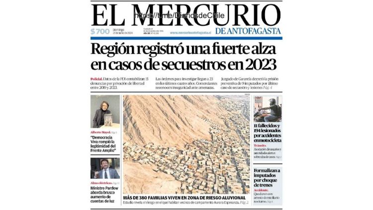 El Mercurio de Antofagasta | Más de 390 familias viven en zona de riesgo aluvional