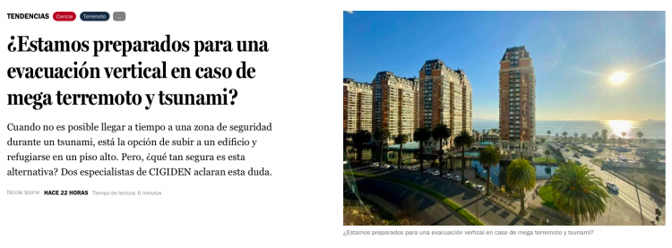 La Tercera | ¿Estamos preparados para una evacuación vertical en caso de mega terremoto y tsunami?