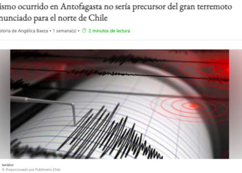 MSN | Sismo ocurrido en Antofagasta no sería precursor del gran terremoto anunciado para el norte de Chile