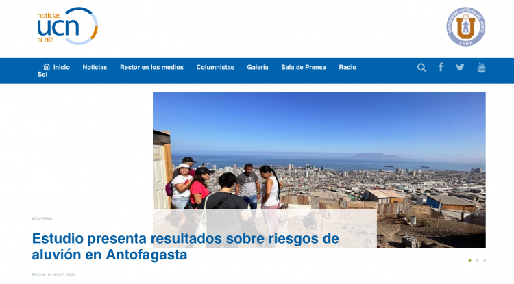 UCN | Estudio presenta resultados sobre riesgos de aluvión en Antofagasta
