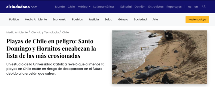 El Ciudadano | Playas de Chile en peligro: Santo Domingo y Hornitos encabezan la lista de las más erosionadas