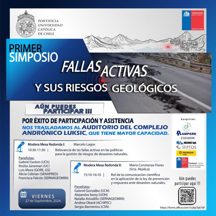 Primer Simposio «Fallas Activas y sus Riesgos Geológicos en Chile»