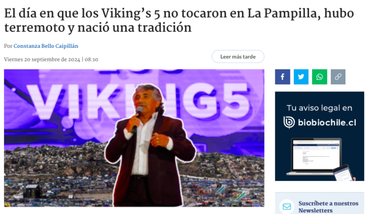 BioBio Chile | El día en que los Viking’s 5 no tocaron en La Pampilla, hubo terremoto y nació una tradición