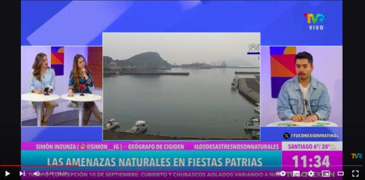 Canal TVR | Las amenazas naturales en fiestas patrias junto al Geografo de CIGIDEN Simon Inzunza