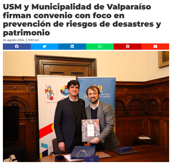 G5 Noticias | USM y Municipalidad de Valparaíso firman convenio con foco en prevención de riesgos de desastres y patrimonio