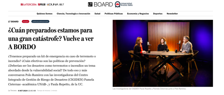 La Tercera | ¿Cuán preparados estamos para una gran catástrofe? Vuelve a ver A BORDO
