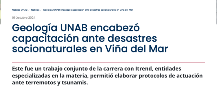 UNAB | Geología UNAB encabezó capacitación ante desastres socionaturales en Viña del Mar