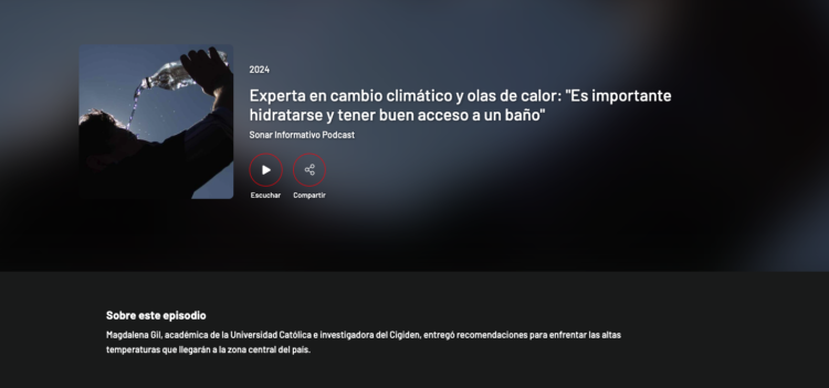 Sonar FM | Experta en cambio climático y olas de calor: «Es importante hidratarse y tener buen acceso a un baño»