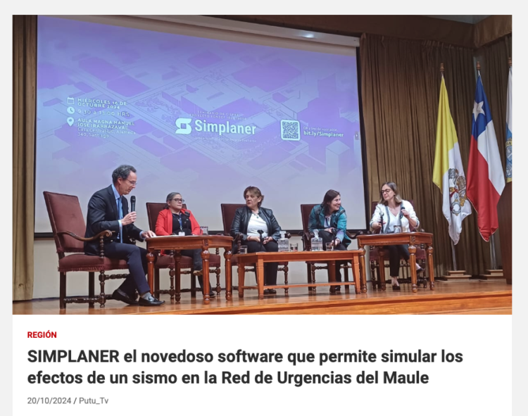 PutuTV | Simplaner el novedoso software que permite simular los efectos de un sismo en la Red de Urgencias del Maule