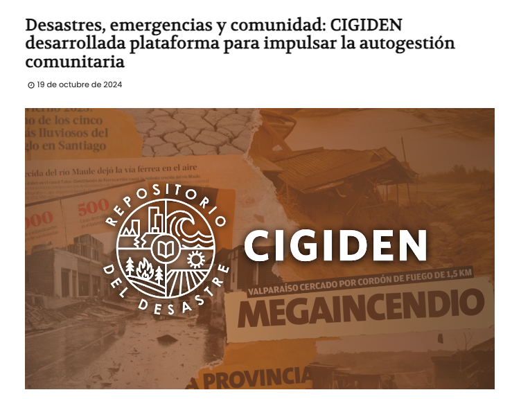 Radio del Mar | Desastres, emergencias y comunidad: CIGIDEN desarrollada plataforma para impulsar la autogestión comunitaria