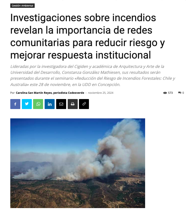 CodexVerde | Investigaciones sobre incendios revelan la importancia de redes comunitarias para reducir riesgo y mejorar respuesta institucional