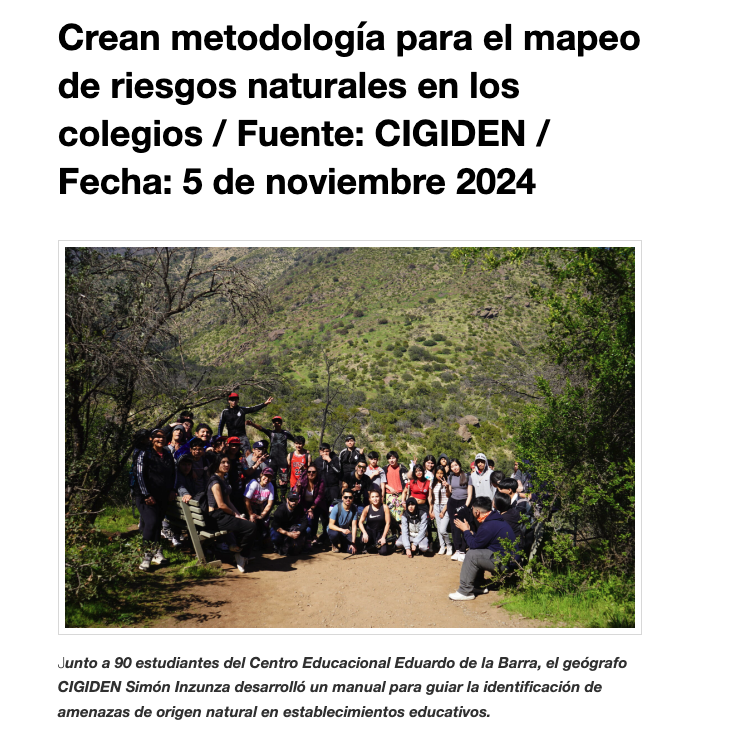 RNE | Crean metodología para el mapeo de riesgos naturales en los colegios