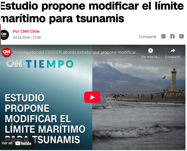 CNN Chile | Estudio propone modificar el límite marítimo para tsunamis