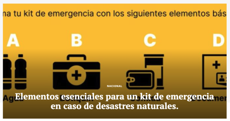El Contenido | Elementos esenciales para un kit de emergencia en caso de desastres naturales