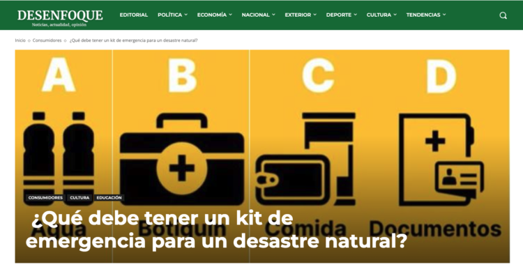 El Desenfoque | ¿Qué debe tener un kit de emergencia para un desastre natural?