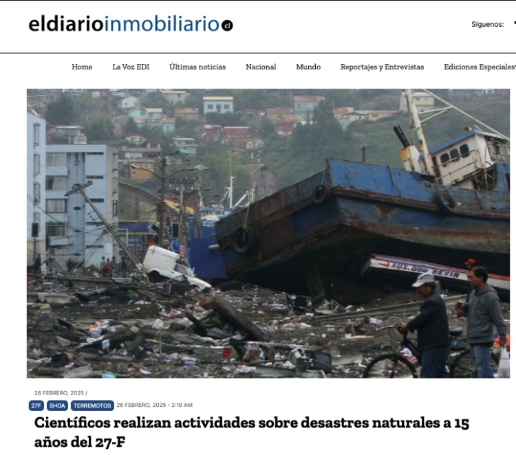 El Diario Inmobiliario | Científicos realizan actividades sobre desastres naturales a 15 años del 27-F