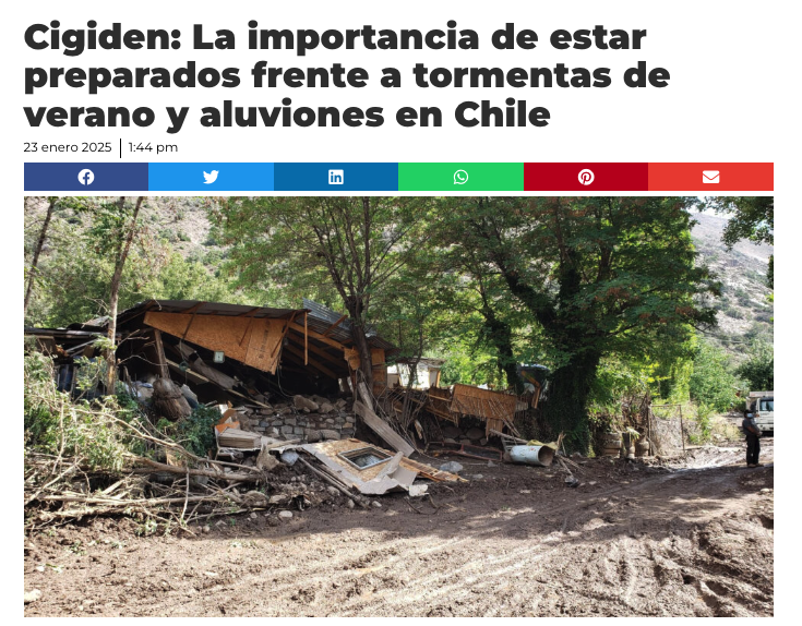 G5 Noticias | Cigiden: La importancia de estar preparados frente a tormentas de verano y aluviones en Chile
