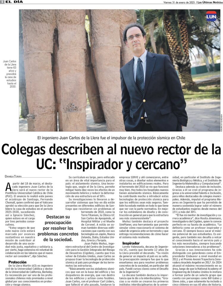 LUN | Colegas describen al nuevo rector de la UC: «Inspirador y cercano»