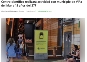 MSN | Centro científico realizará actividad con municipio de Viña del Mar a 15 años del 27F