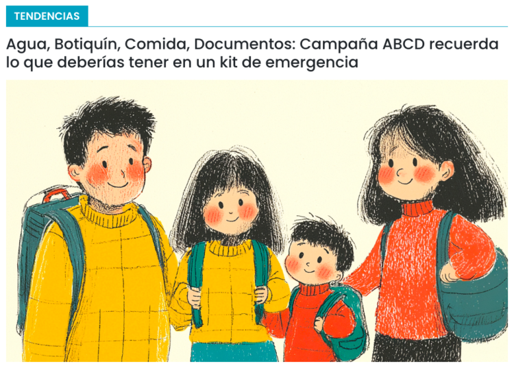Cooperativa Ciencias | Agua, Botiquín, Comida, Documentos: Campaña ABCD recuerda lo que deberías tener en un kit de emergencia