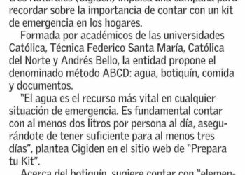 El Mercurio | “Prepara tu Kit”, la iniciativa que impulsan cuatro universidades