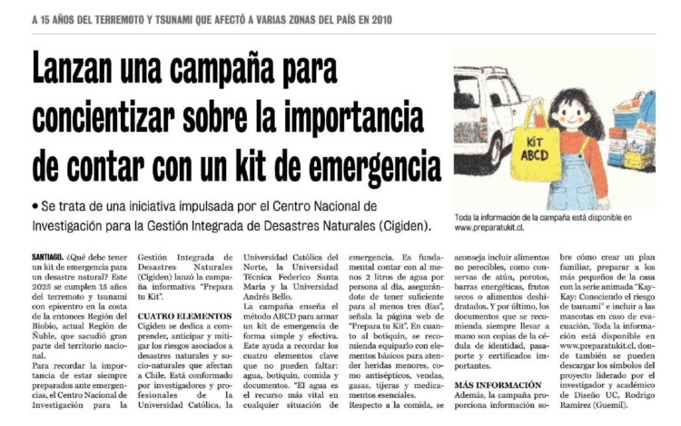 La Prensa de Curicó | Lanzan una campaña para concientizar sobre la importancia de contar con un kit de emergencia
