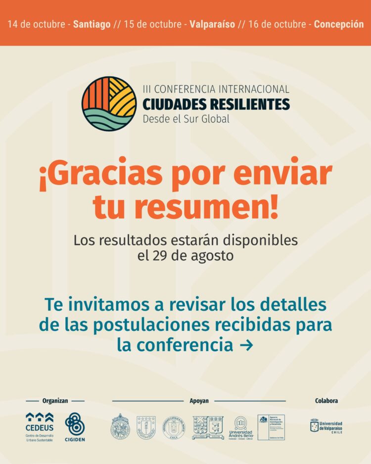 Exitosa convocatoria para la Conferencia Ciudades Resilientes 2025: más de 220 propuestas recibidas