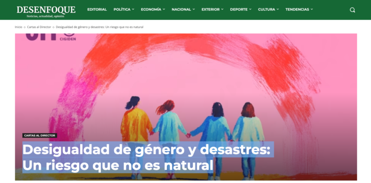 El Desenfoque | Desigualdad de género y desastres: Un riesgo que no es natural