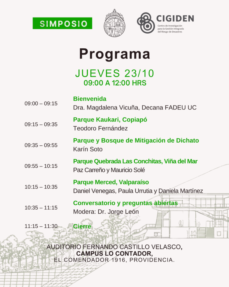 Simposio “Nuevos espacios públicos para la resiliencia ante desastres”