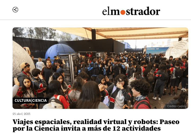 El Mostrador | Viajes espaciales, realidad virtual y robots: Paseo por la Ciencia invita a más de 12 actividades