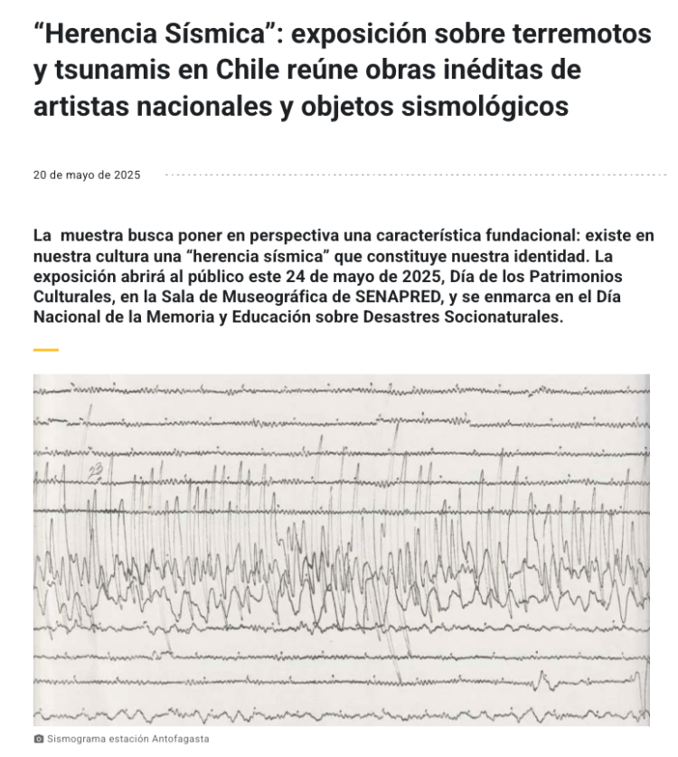 Escuela de Arte UC | “Herencia Sísmica”: exposición sobre terremotos y tsunamis en Chile reúne obras inéditas de artistas nacionales y objetos sismológicos