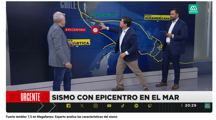 Meganoticias | Fuerte temblor 7,5 en Magallanes: Experto analiza las características del sismo