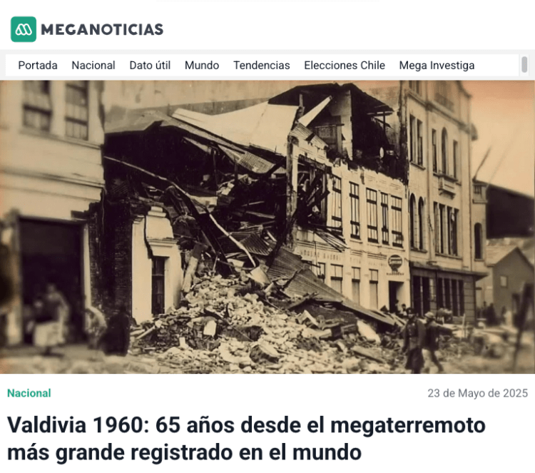 Meganoticias | Valdivia 1960: 65 años desde el megaterremoto más grande registrado en el mundo