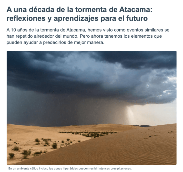 Meteored | A una década de la tormenta de Atacama: reflexiones y aprendizajes para el futuro