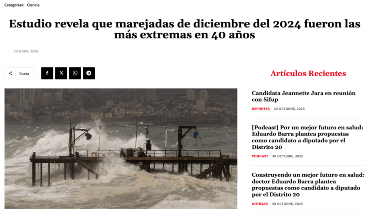 Radio Nuevo Mundo | Estudio revela que marejadas de diciembre del 2024 fueron las más extremas en 40 años