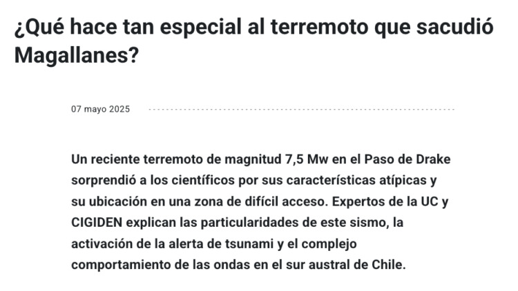 UC | ¿Qué hace tan especial al terremoto que sacudió Magallanes?