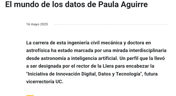 UC | El mundo de los datos de Paula Aguirre