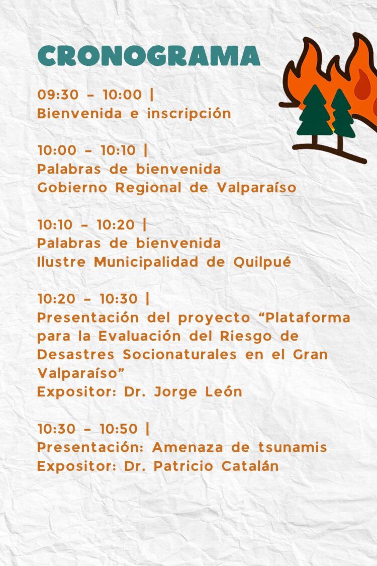 Seminario: “Preparándonos frente al riesgo: Conociendo las amenazas socionaturales del Gran Valparaíso”